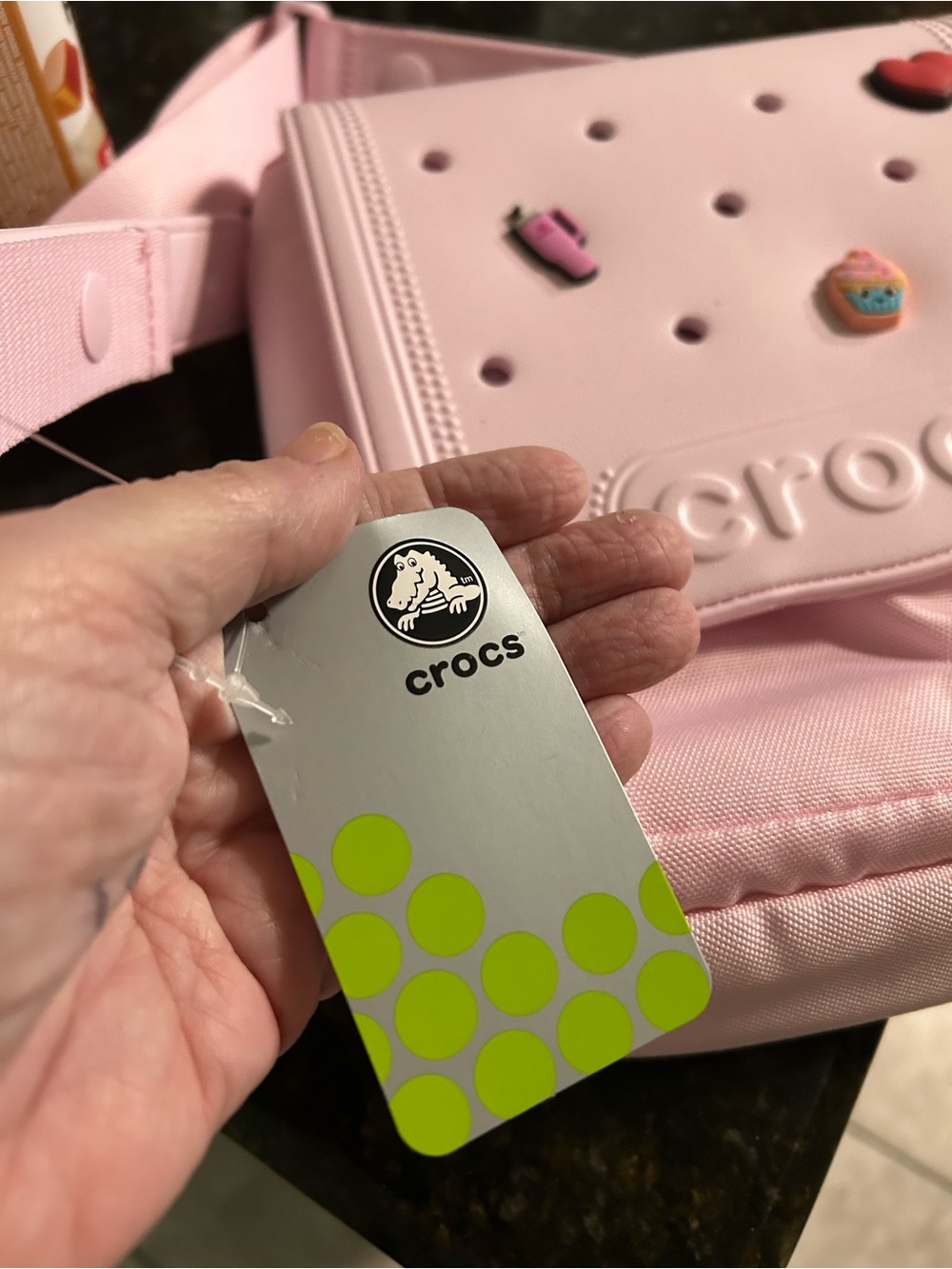 CROCS Light Pink Crossbody Bag with Jibbitz Charms NWT